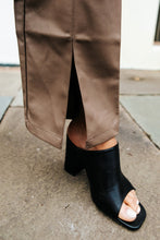 Load image into Gallery viewer, Ivy Leather Grid Front Slit Pants
