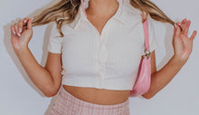 Load image into Gallery viewer, Aleena Button Down Crop Top
