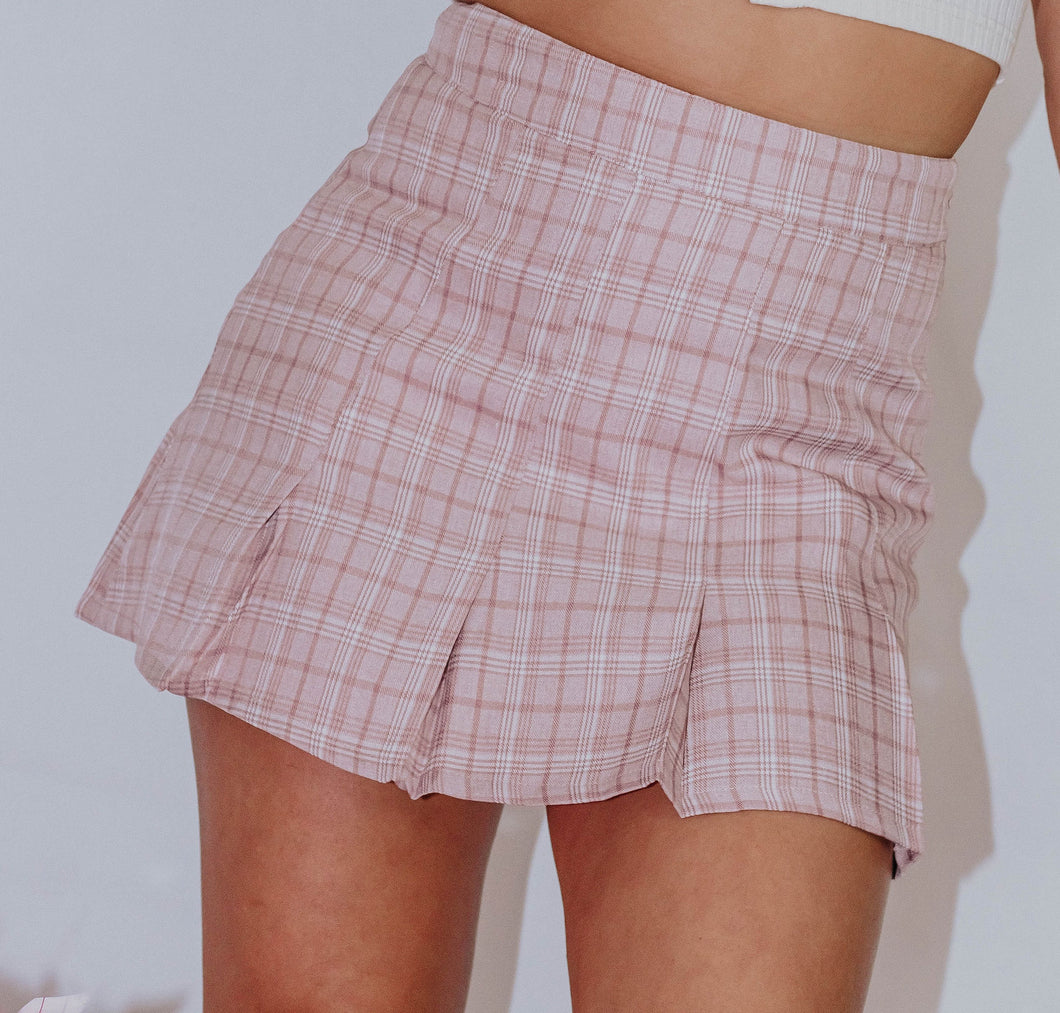 Clueless pink mini pleated skirt