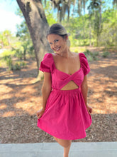 Load image into Gallery viewer, Party in Pink Puff Sleeve Dress
