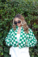 Load image into Gallery viewer, Oversized Checkered Zipper Jacket
