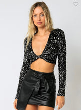 Load image into Gallery viewer, Dance the Night Away Sequins Crop Top

