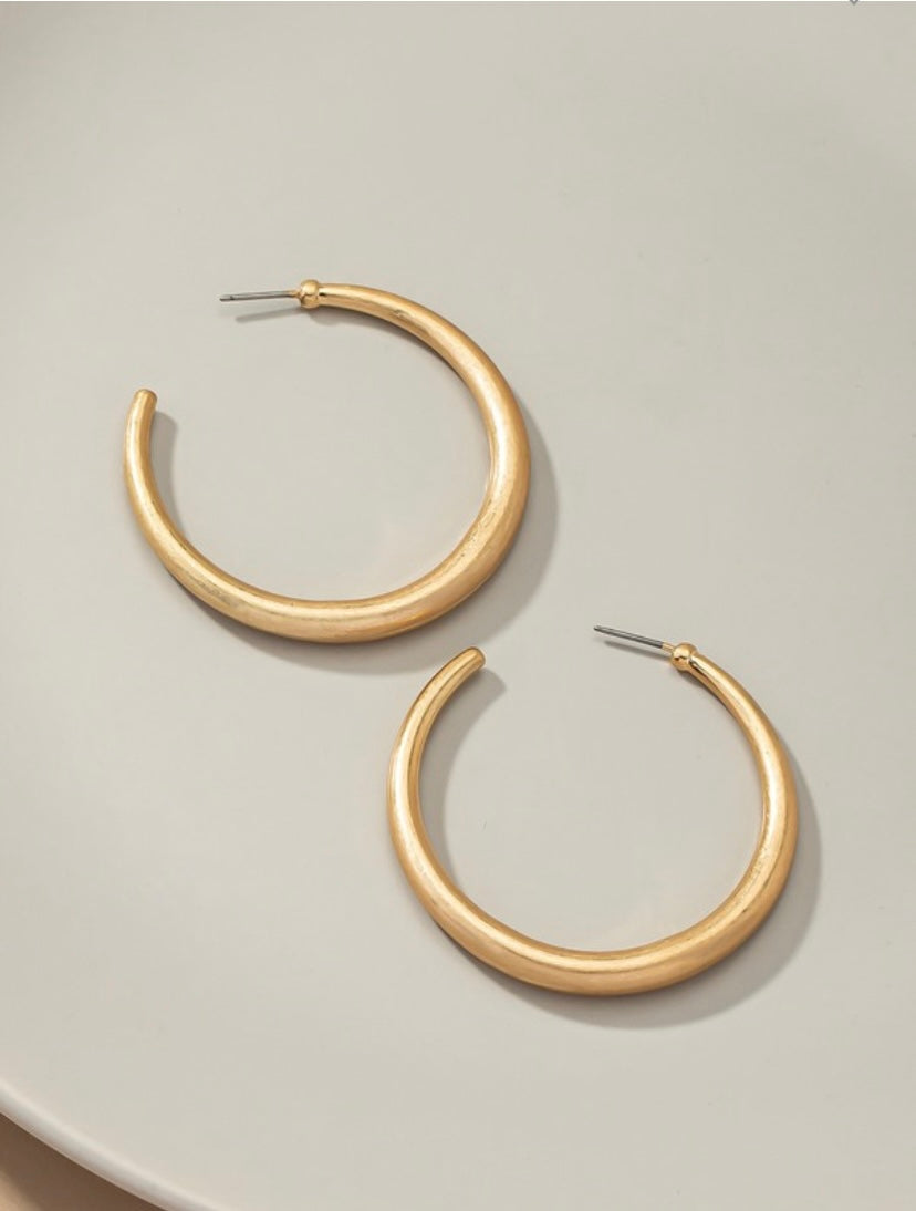 Solid Metal Gold Earrings